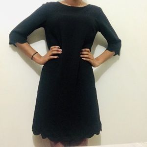 Scalloped-edge Shift Dress